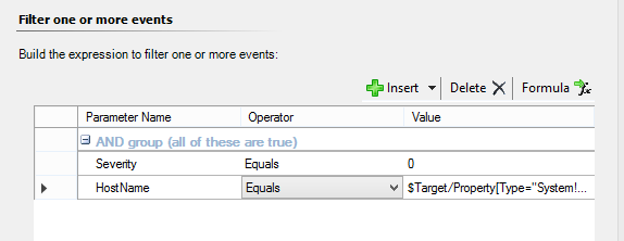 SCOM 2012 Syslog Rule Filters alt text